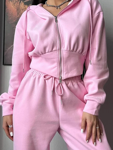 Conjunto Casual De Sudadera Con Capucha Y Pantalones Para Mu