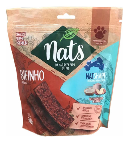 Kit 3 Pacotes Bifinho Natural Natshape 300g - Nats