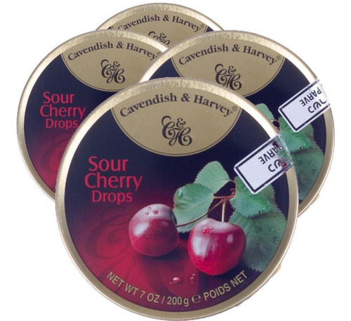 Kit 4 Bala Cavendish & Harvey Sour Cherry Drops 200g