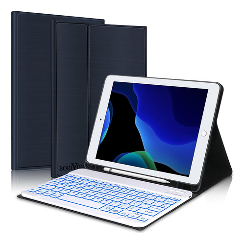 Funda Para Teclado Para iPad 9ª 2021 8ª 7ª Generación Azul