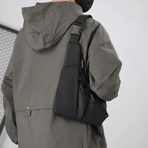 V Bolso Cruzado De Piel Con Diseño Triangular, Antirrobo
