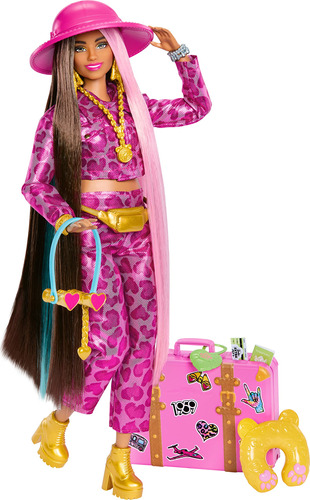 Barbie Muñeca Con Moda Safari, Barbie Extra Fly, Traje Ros.