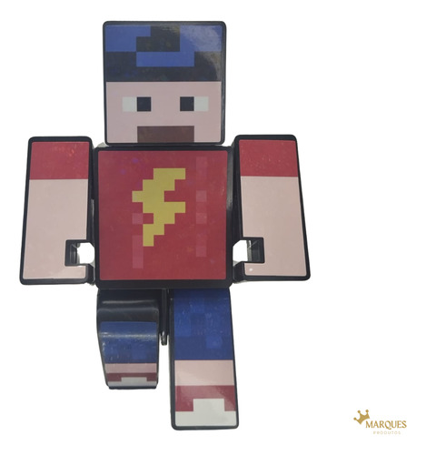 Boneco Mike Minecraft 15 Cm Com 3 Ferramenta E 1 Chaveiro