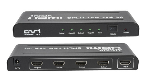 Divisor Splitter Hdmi 1 Entrada 4 Salidas Con Amplificador