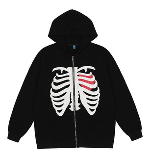 Sudadera Trendy Skeleton Love Impresión Digital Plus Velvet Sudadera Trendy Skeleton Love Impresión Digital Plus Velvet