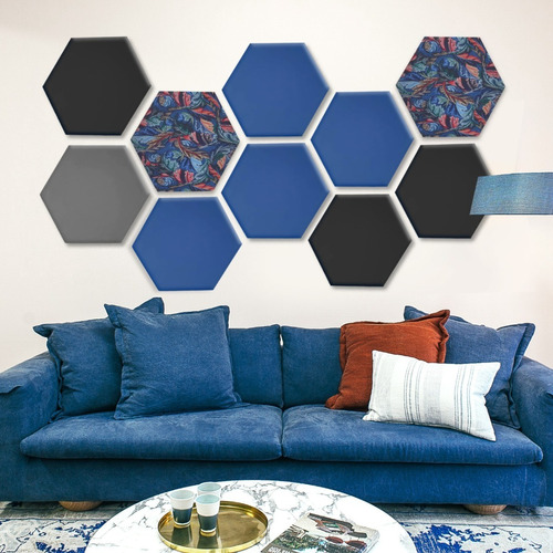 Imagen 1 de 7 de Paneles Acústicos Decorativos Hexagonales 5x50cm By Musycom