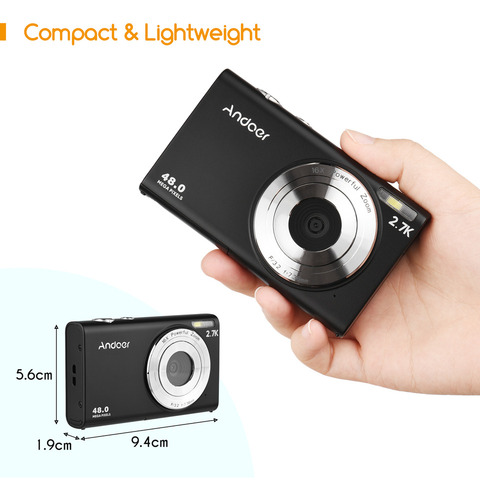 Cámara Digital Andoer De 2,7 K, Videocámara Compacta, 48 Mp,