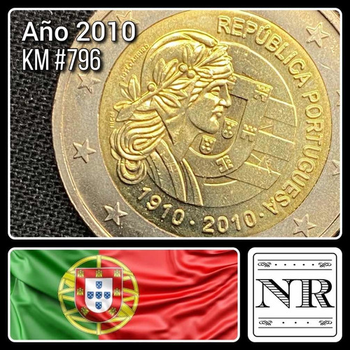 Portugal - 2 Euros - Año 2010 - Km #796 - Republica