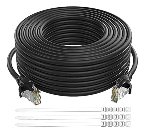 ~ Cable Ethernet Cat 6 150 Pies/negro, Cable De Conexión Ado