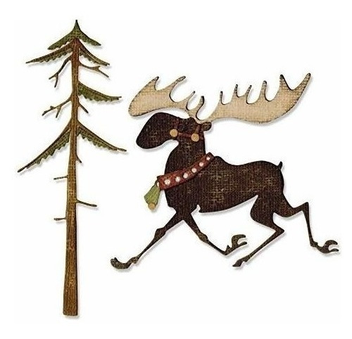 Sizzix 663103 Thinlits Dies Merry Moose De Tim Holtz, Paquet