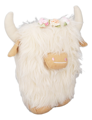 Muñeca De Peluche Highland Cow, De Peluche Suave, Sin Rostro