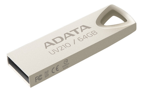 Kit 10 Memoria Usb 64gb Adata Uv210 2.0 Plateado Metalica 