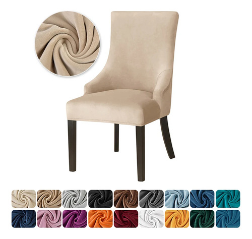 Funda De Silla De Comedor Lavable De Color Liso, Elástica, D
