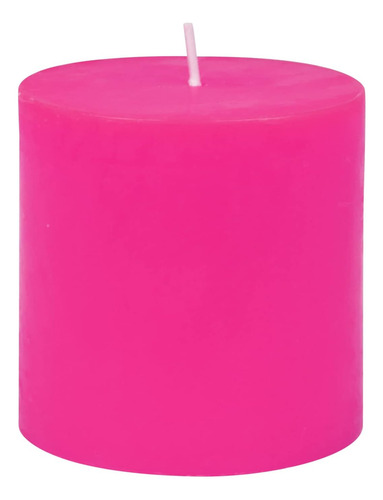 Vela Pilar, 3 X 3 Pulgadas, Rosa Intenso