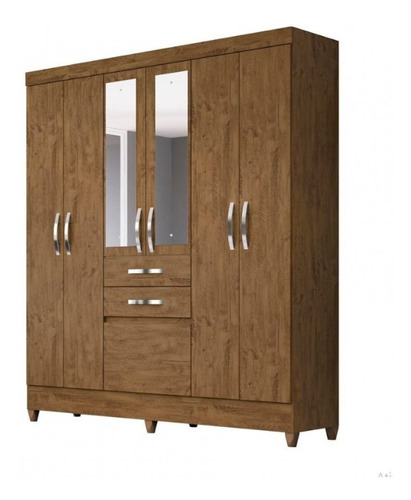 Guarda Roupa 6 Portas Moval New Mafra 138.897381.8 Cor Castanho wood