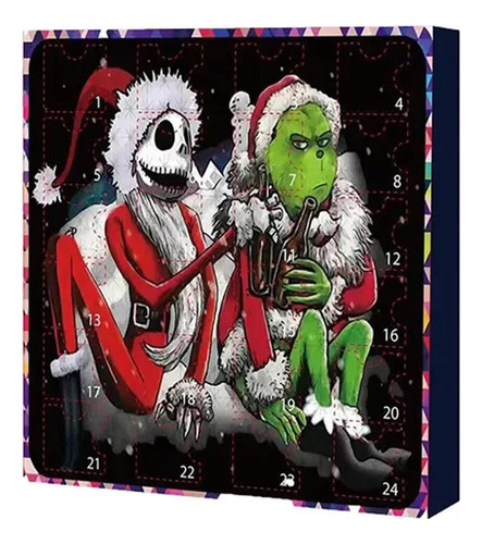Bonita Caja De Calendario De Adviento Del Grinch De Navidad,