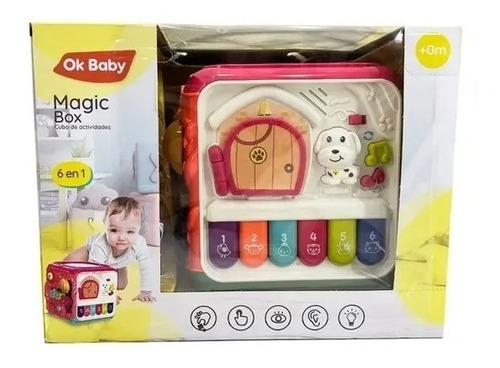 Imagen 2 de 2 de Magic Box Cubo De Actividades 6 En 1 Luz Y Sonido Ok Baby