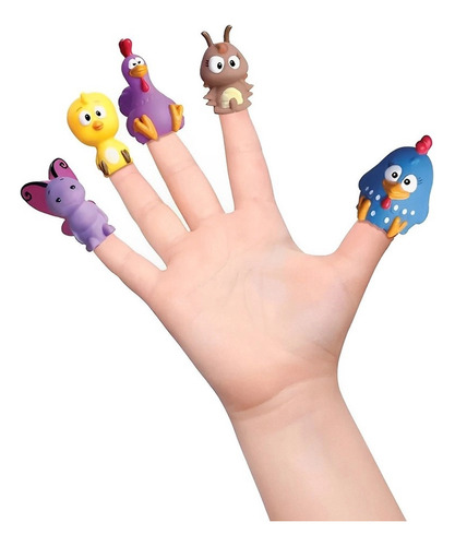 Dedoches Galinha Pintadinha Com 5 Bonecos Vinil Educativo