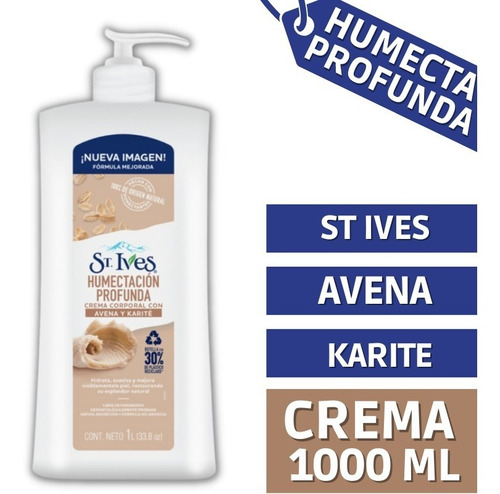 Crema St Ives Avena Y Karite 1 Litro Humectacion Profunda