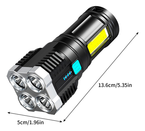 Linterna Led Multifunción De Luz Fuerte S 4 Beads Cob 2008