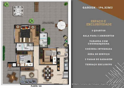 Imagem 13 de 19 de Apartamento Com 3 Dormitórios À Venda Com 165.33m² Por R$ 845.000,00 No Bairro Vila Izabel - Curitiba / Pr - M2vi-ag704