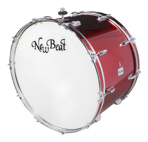 Bombo Tambora New Beat De 22  X 18  Rojo Metalico Nbmd-2218c