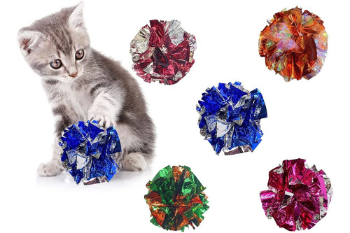 30 Bolas Arrugadas De Juguete Para Gatos, Multicolor Para Ej