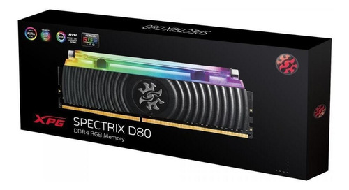 Imagem 3 de 3 de Memória Ddr4 Spectrix D80 8gb 3200mhz Cl16 Rgb- Xpg