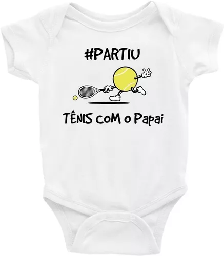 Roupa Body Bebê Infantil Vou Jogar Padel Com Meu Vovô