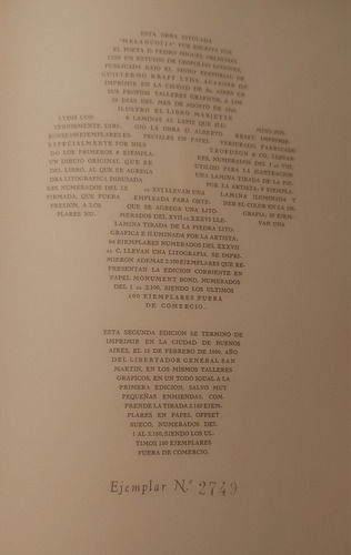 Libro Melancolía Pedro Miguel Obligado. Segunda Edición. (Usado)