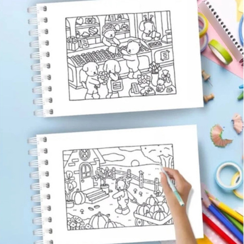Mini Livro De Colorir Bobbie Goods Capa Dura 50 Folhas A6 Lilás
