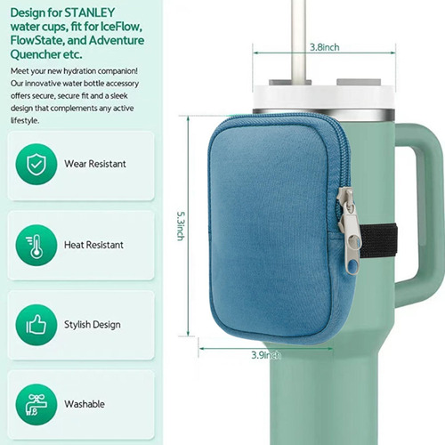 Bolsa De Botella De Agua, Bolsa De Vaso De Agua De Mano Azul
