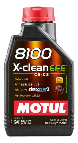 Aceite Motor Sintético Motul 8100 X Clean Efe 5w30 1lt