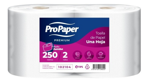 Imagen 2 de 5 de Toalla De Papel Nova Industrial 250 Mts X 2