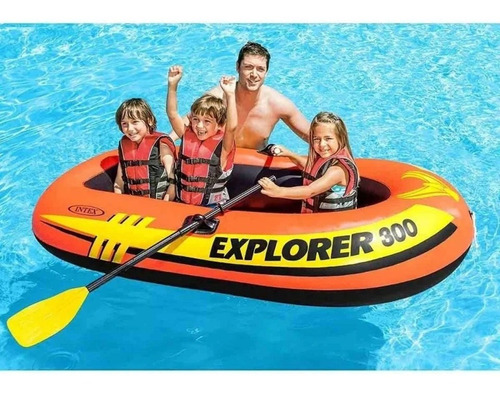 Flotador Inflable Intex Bote Explorer 300 Piscina Playa