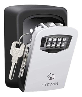 Safehaus color negro con montaje en pared y botones de metal Caja de seguridad para llaves 