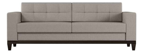Sofá 3 Lugares Live Base De Madeira Linho Cotton Cru 210 Cm