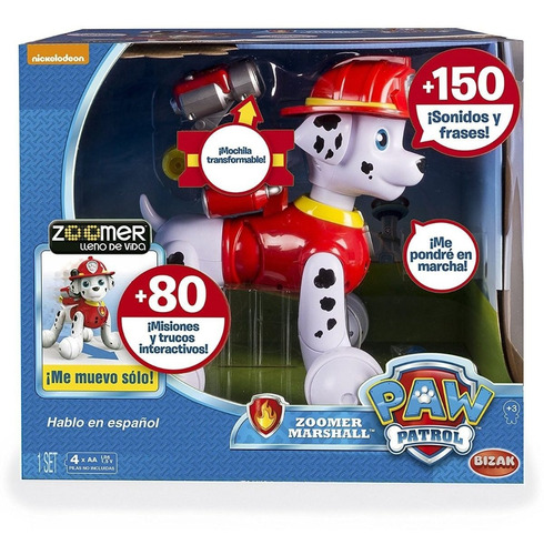 Perro Robot Marshall Paw Patrol Zoomer Interactivo