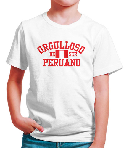 Polo Niño Orgulloso De Ser Peruano (d0203 Boleto.store)