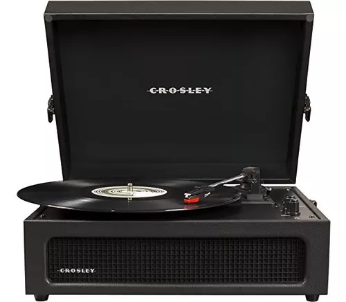 Crosley CR8017B-WB Voyager - Tocadiscos de vinilo portátil vintage con  entrada/salida Bluetooth y altavoces integrados, color azul lavado