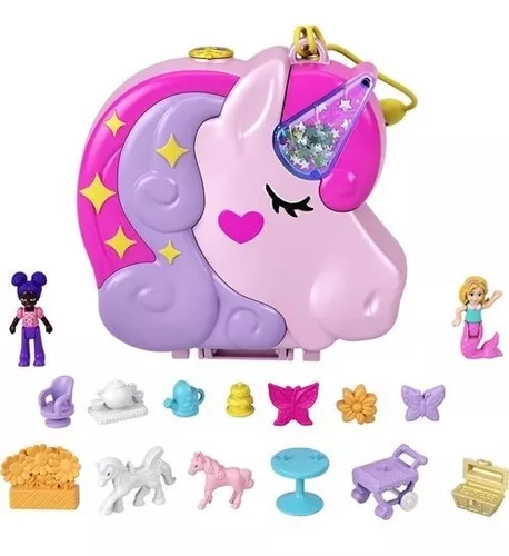 Polly Pocket Mini Estojo Festa Do Chá Unicórnio - Mattel