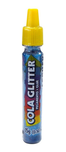Cola Colorida Com Glitter 15g Lavável Cor Azul Acrilex