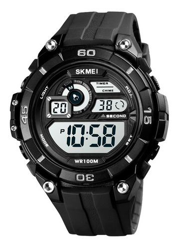 Reloj Hombre Skmei 1756 Digital Alarma Fecha Cronometro Color de la malla Negro Color del fondo Blanco