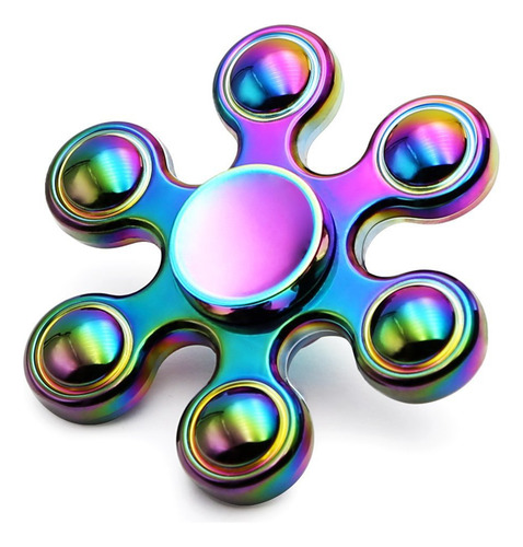 Fidget Spinner Estrella Tornasol Metal 100% Calidad Grande