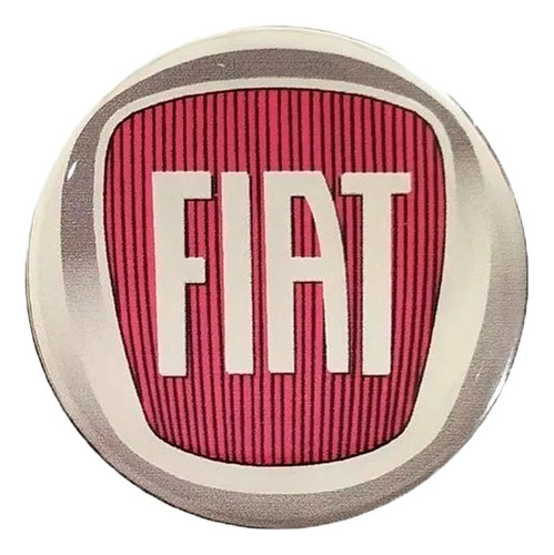 1 Emblema Fiat Punto Vermelho 51mm Para Calota Miolo