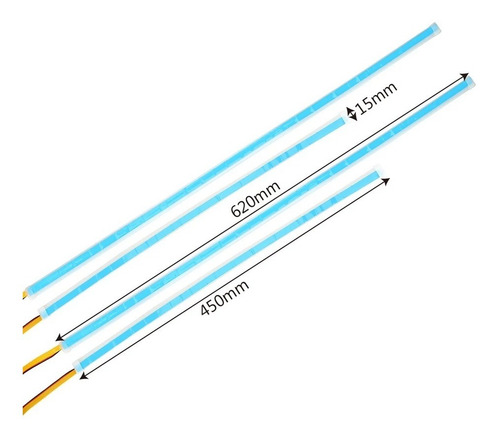2 Tiras Cintas Luz Led Para Farolas De Carro 60cm C/u