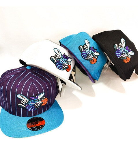 Boné Kit 4 Charlotte Aba Reta Snapback Bordado Unissex