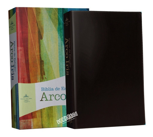 Imagen 1 de 4 de Biblia De Estudio Arcoiris Rv1960 Chocolate Sími Piel Indice