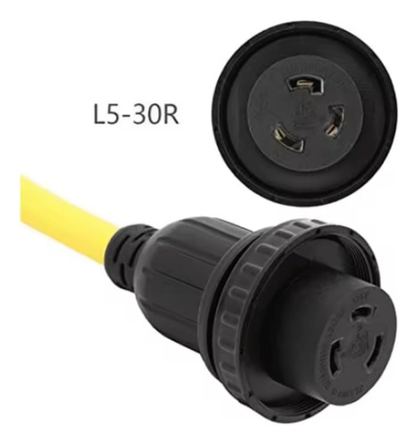 Cable Adaptador De Corriente Nema 5-15p Macho A L5-30r Hembr Amarillo
