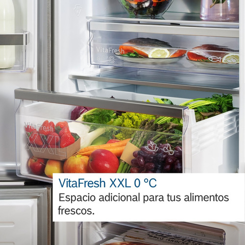 Heladera Combinada Bosch Kgn39xiep 368 Lts Serie 4 A++ Color Acero inox